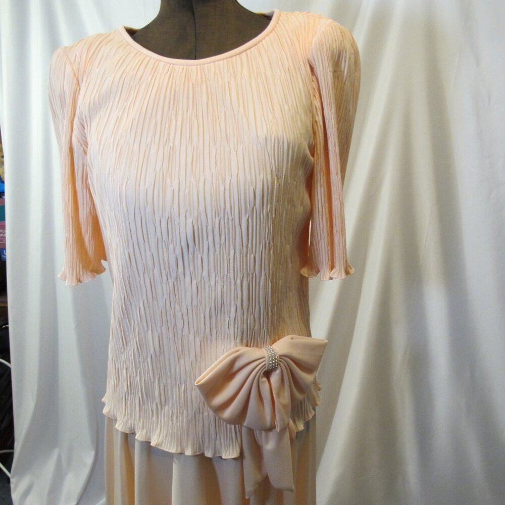 After Dark formal peach dress with rhinestone detail at waist  15/16